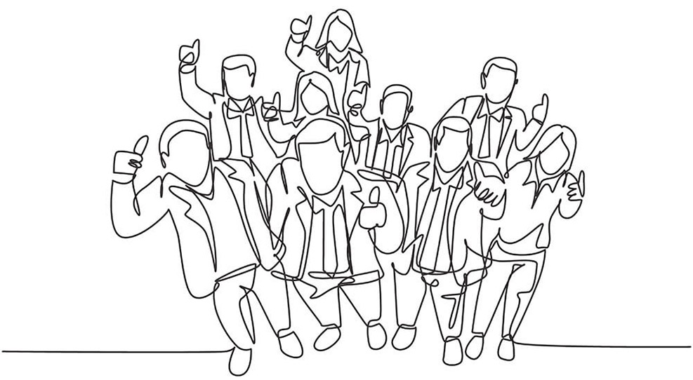 Pessoas fazendo o sinal de positivo